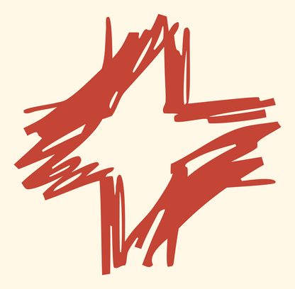 Hand-Drawn Plus Sign Mark #fff8e7/#c44536