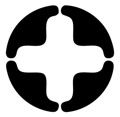 Negative Space Cross Circle Mark #ffffff/#000000