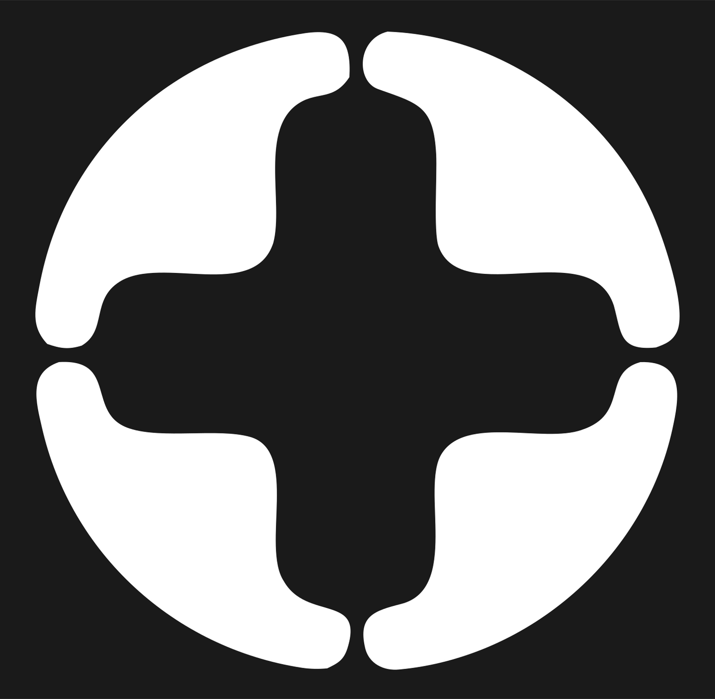 Negative Space Cross Circle Mark #1a1a1a/#ffffff