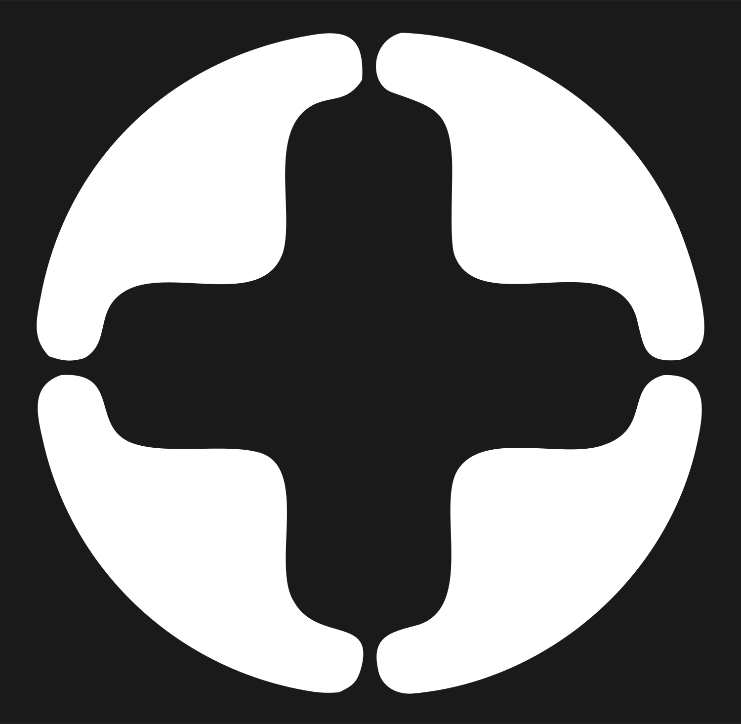 Negative Space Cross Circle Mark #1a1a1a/#ffffff