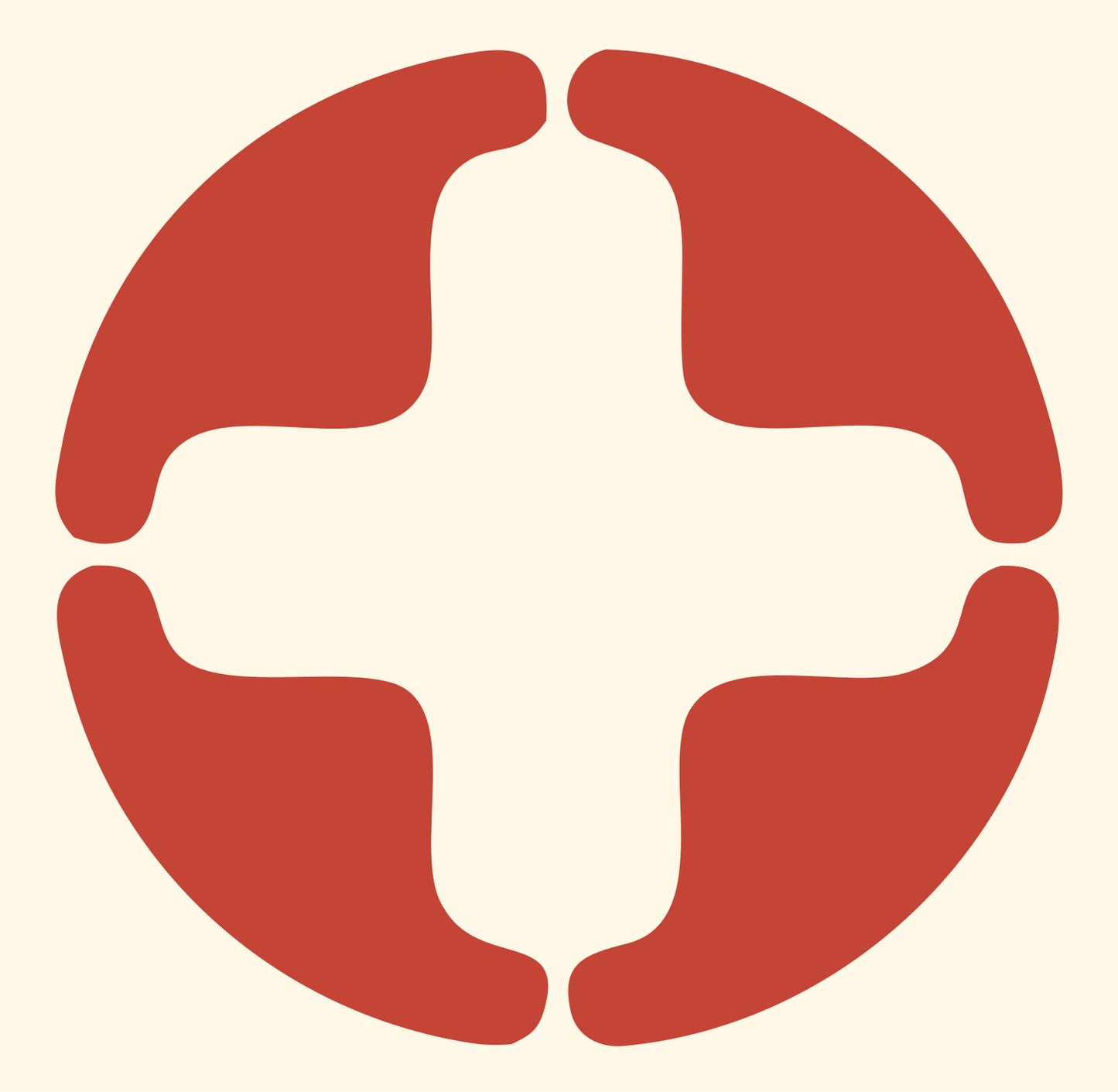 Negative Space Cross Circle Mark #fff8e7/#c44536