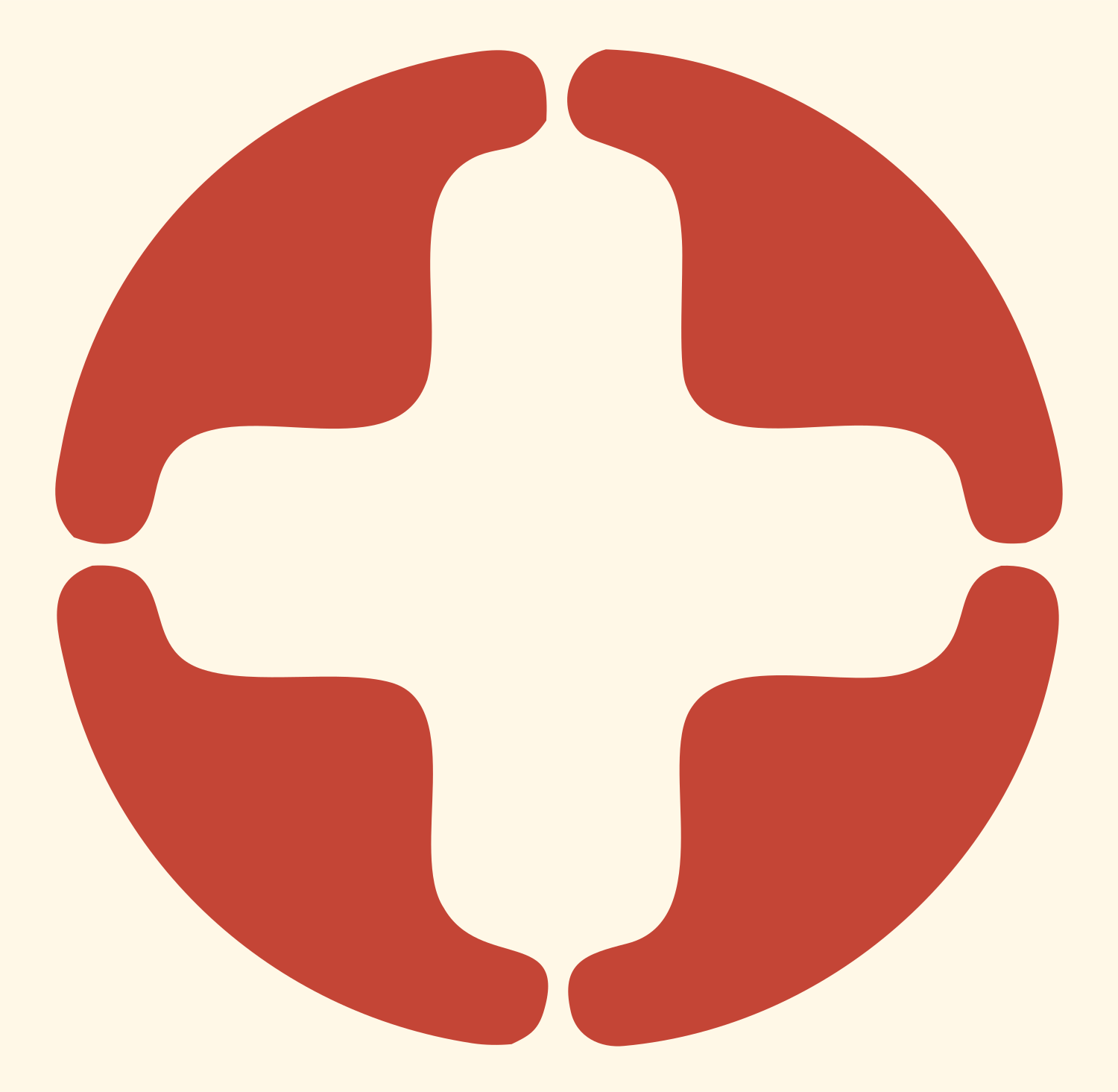 Negative Space Cross Circle Mark #fff8e7/#c44536
