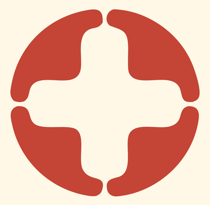 Negative Space Cross Circle Mark #fff8e7/#c44536