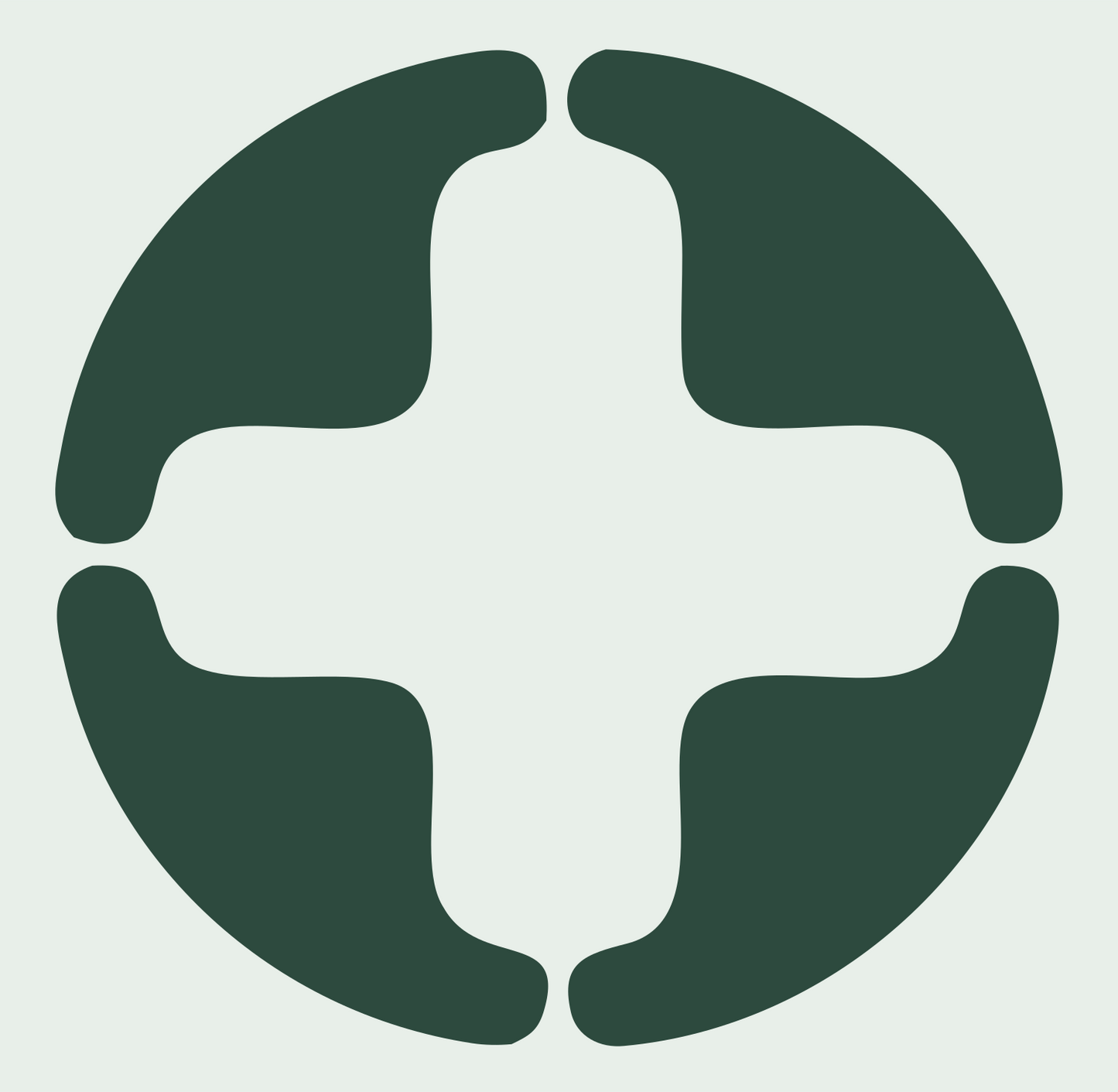 Negative Space Cross Circle Mark #e8efe9/#2d4a3e