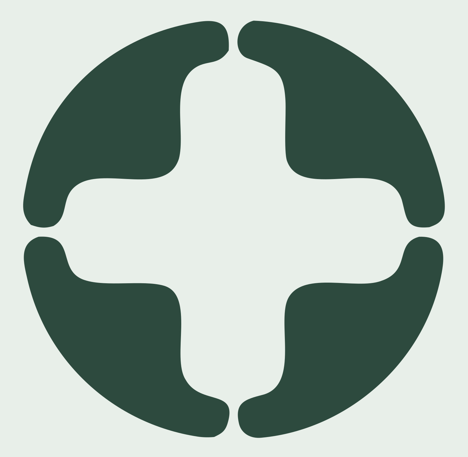 Negative Space Cross Circle Mark #e8efe9/#2d4a3e
