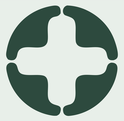 Negative Space Cross Circle Mark #e8efe9/#2d4a3e
