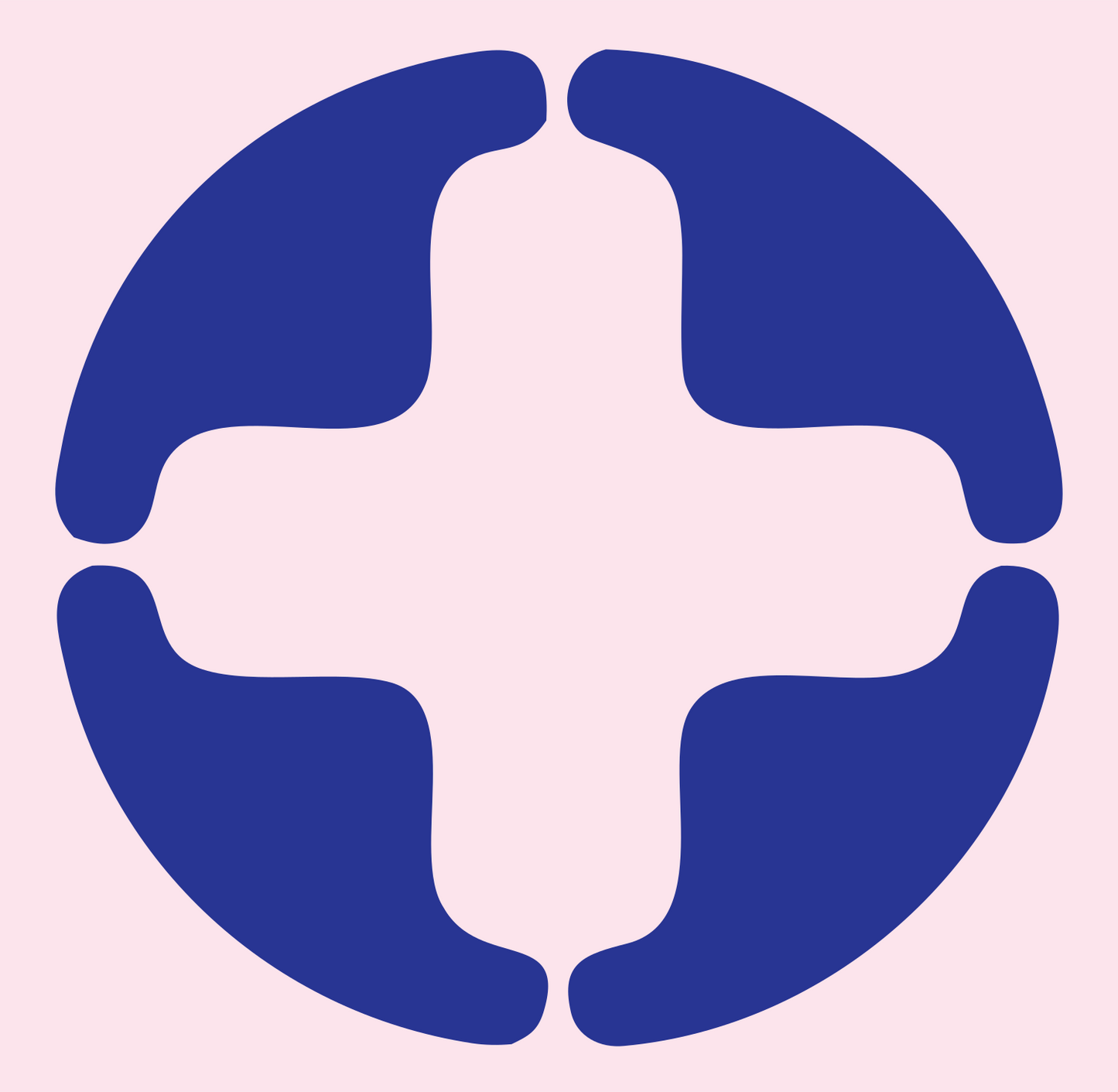 Negative Space Cross Circle Mark #fce4ec/#283593