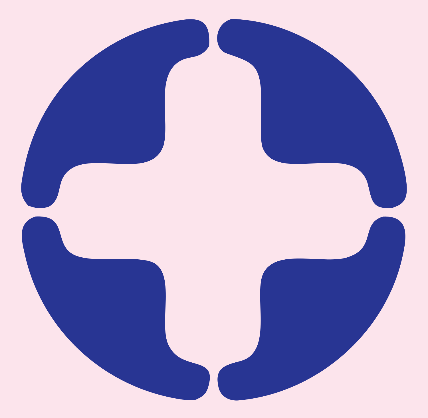 Negative Space Cross Circle Mark #fce4ec/#283593