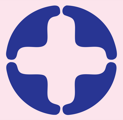 Negative Space Cross Circle Mark #fce4ec/#283593