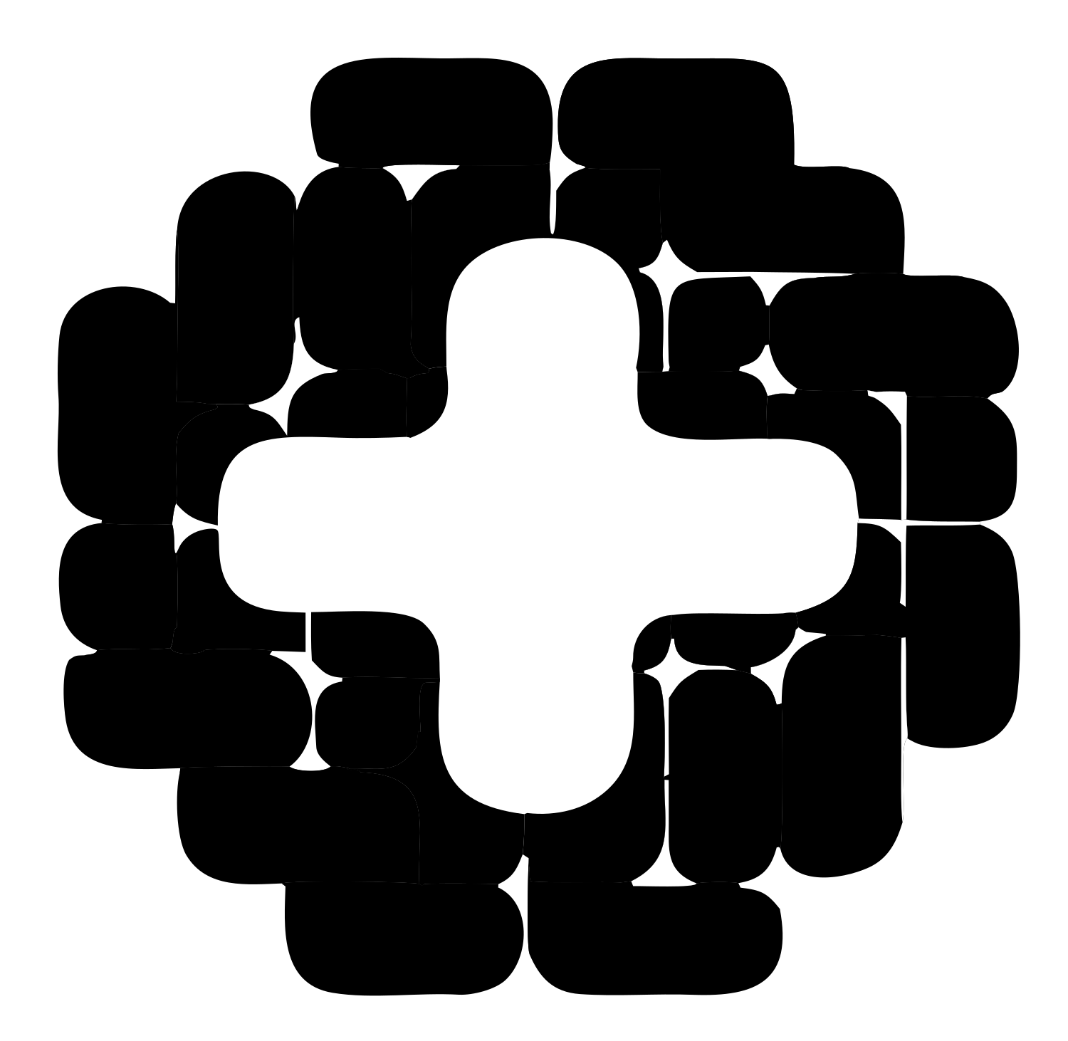 Modular Rounded Plus Badge #ffffff/#000000