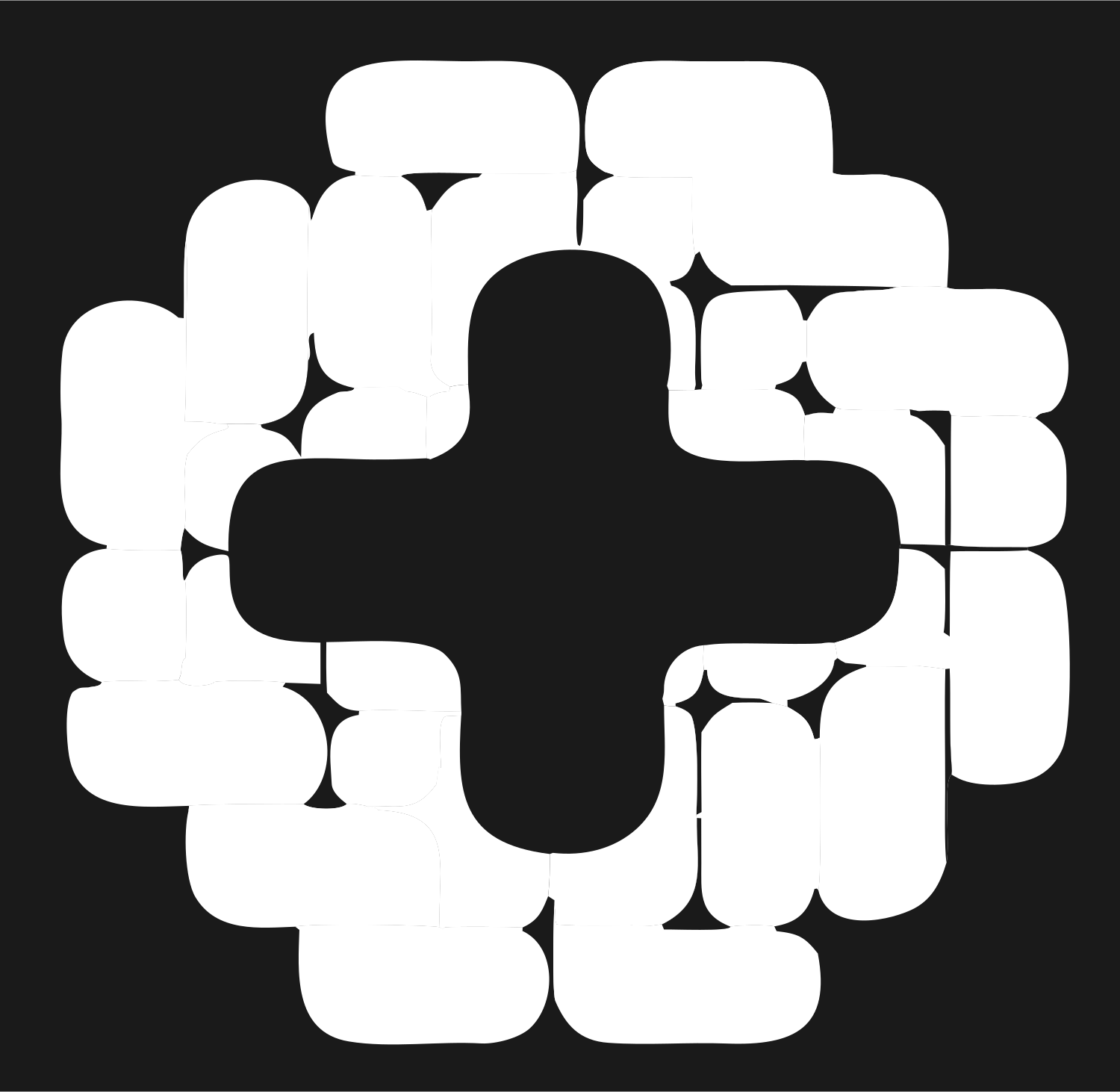 Modular Rounded Plus Badge #1a1a1a/#ffffff