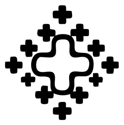 Monoline Cross Cluster Badge #ffffff/#000000