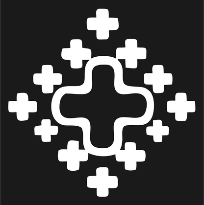 Monoline Cross Cluster Badge #1a1a1a/#ffffff