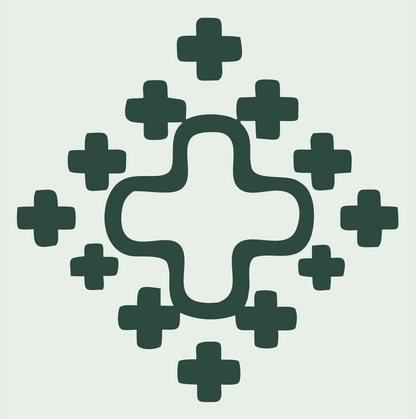 Monoline Cross Cluster Badge #e8efe9/#2d4a3e