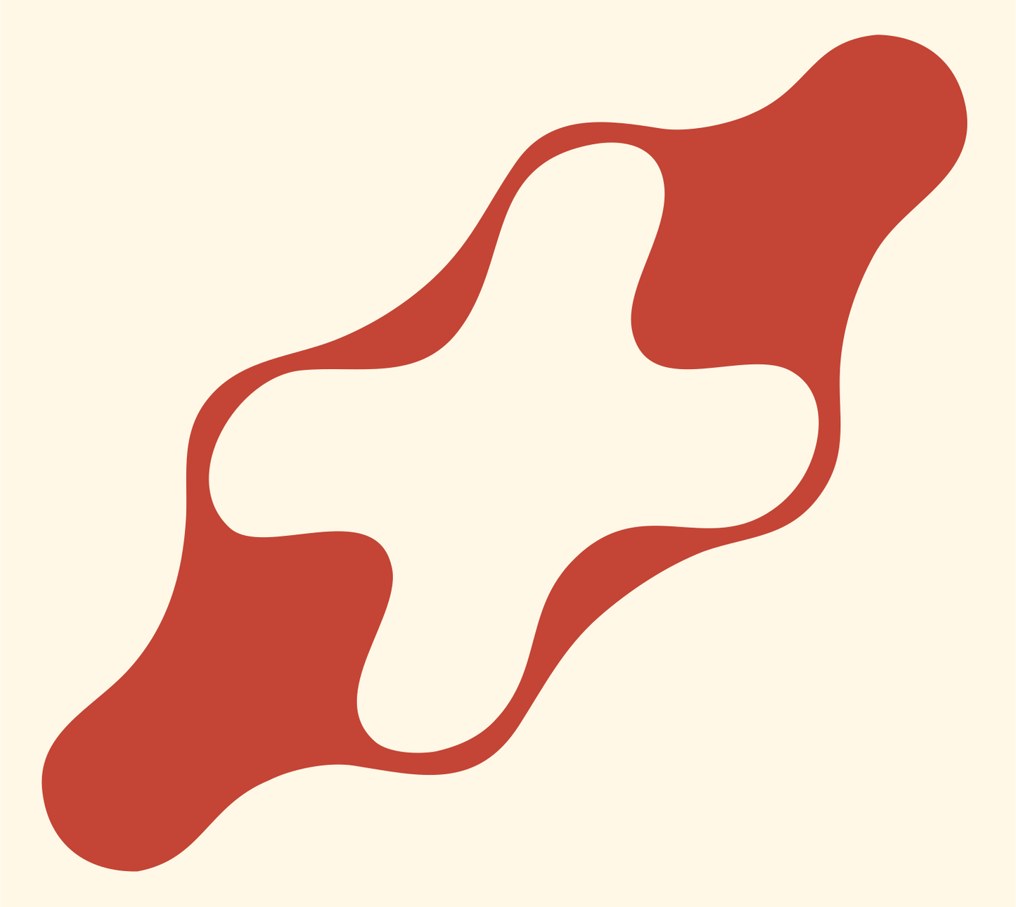 Organic Plus Sign Badge #fff8e7/#c44536