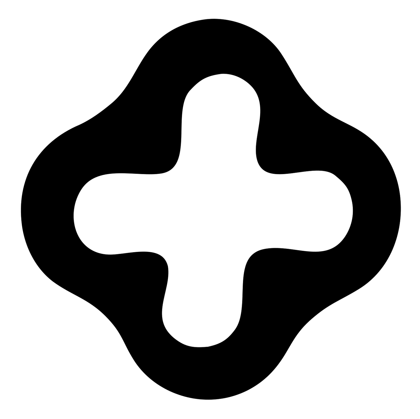 Rounded Plus Blob Mark #ffffff/#000000