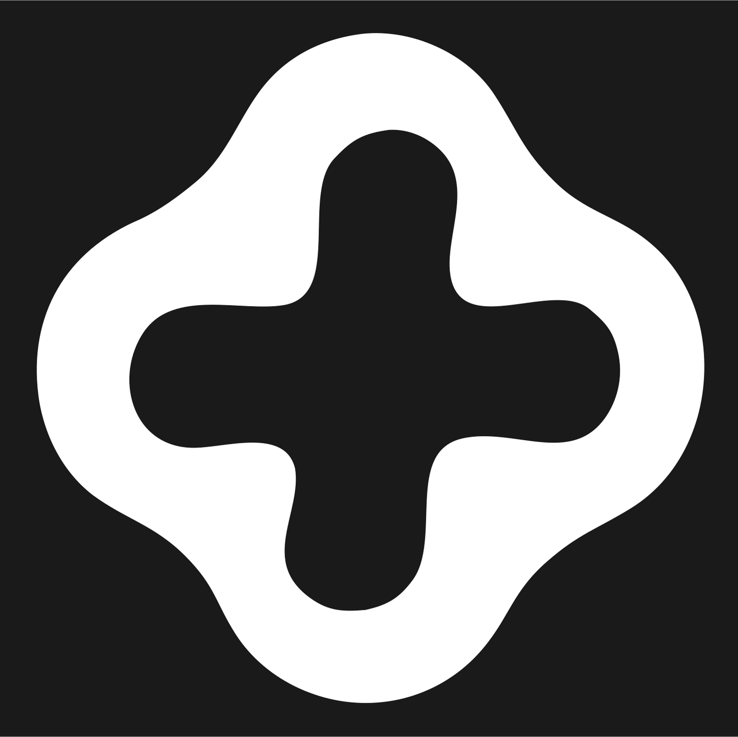 Rounded Plus Blob Mark #1a1a1a/#ffffff