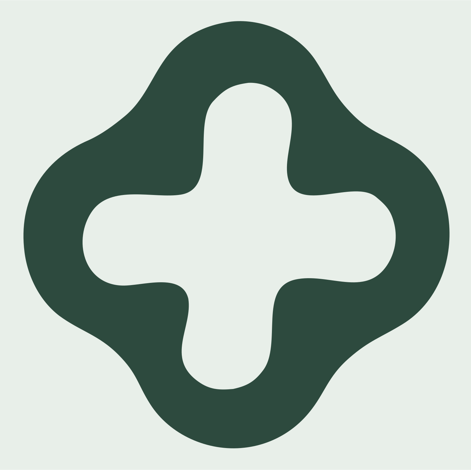 Rounded Plus Blob Mark #e8efe9/#2d4a3e