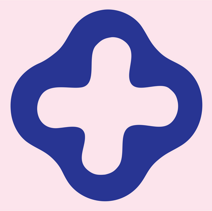Rounded Plus Blob Mark #fce4ec/#283593