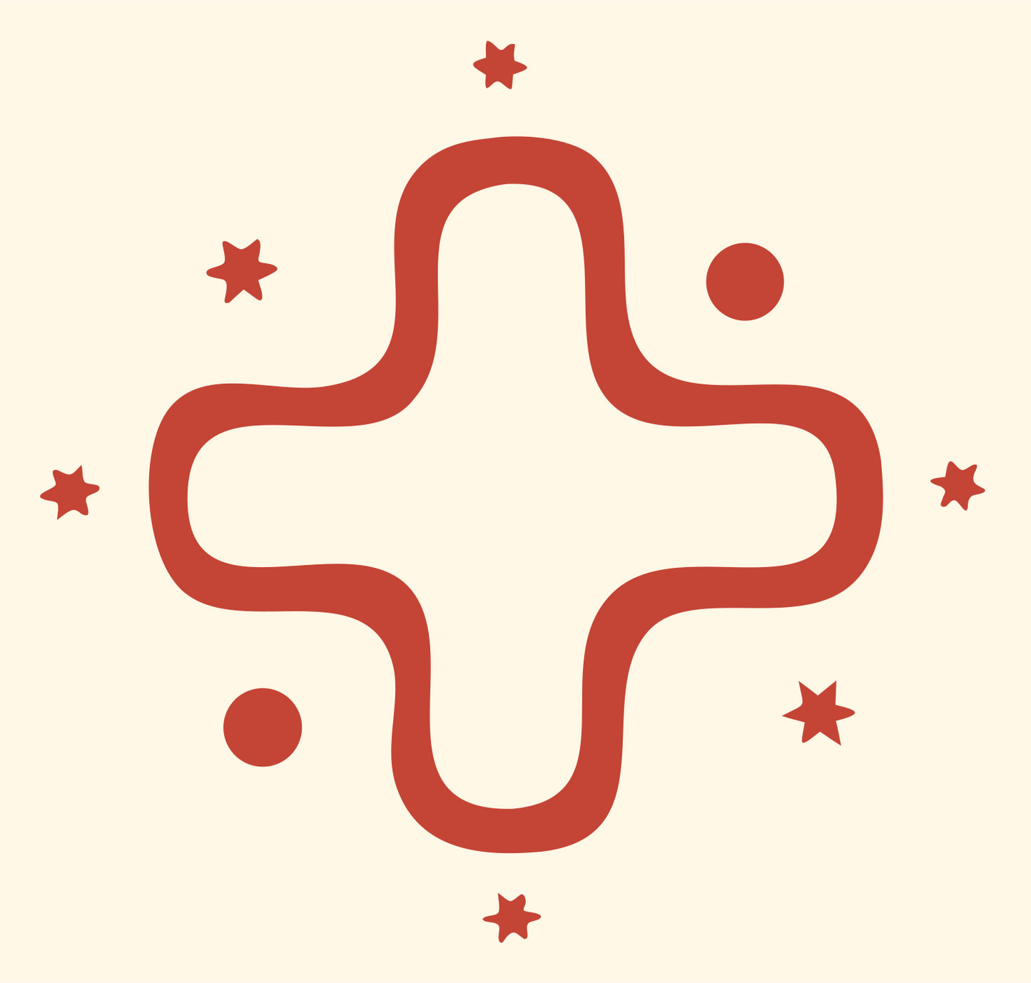Monoline Plus Sign Icon #fff8e7/#c44536