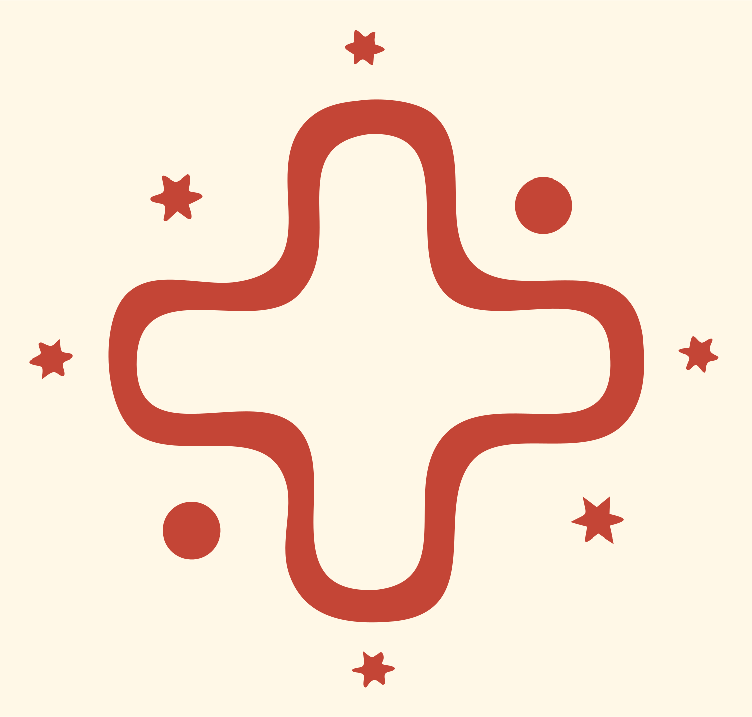 Monoline Plus Sign Icon #fff8e7/#c44536