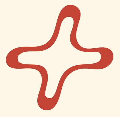 Monoline Squiggly Plus Icon #fff8e7/#c44536