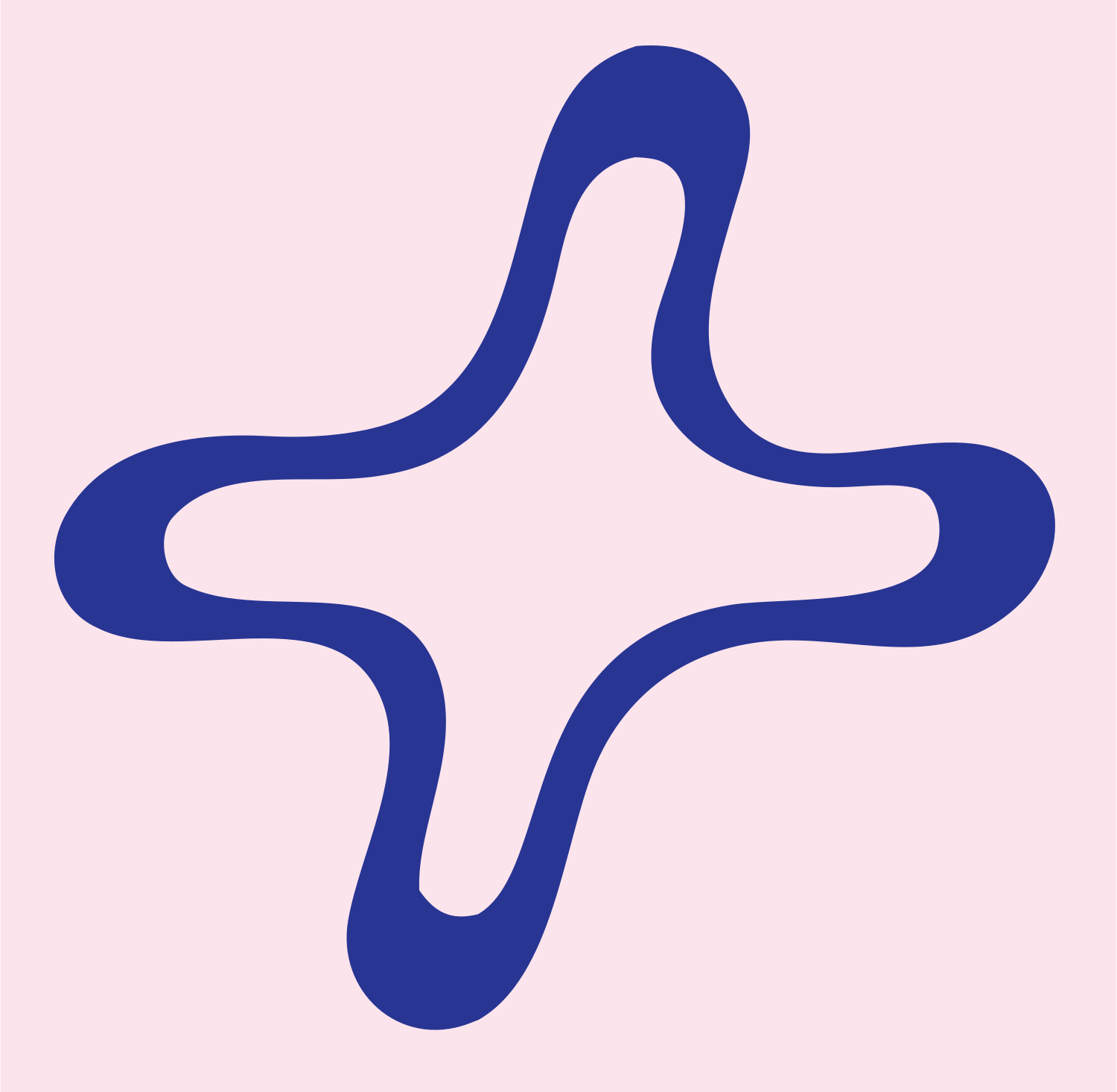 Monoline Squiggly Plus Icon #fce4ec/#283593