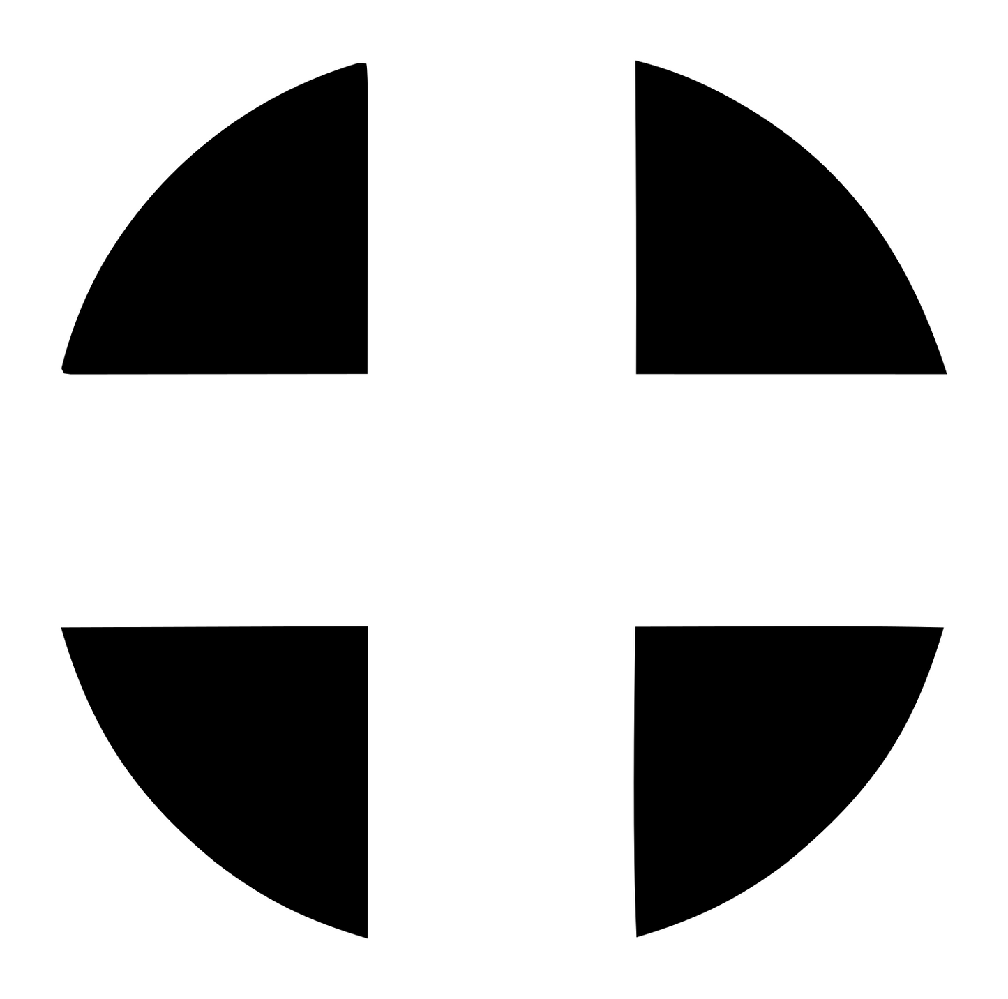 Segmented Circle Plus Icon #ffffff/#000000