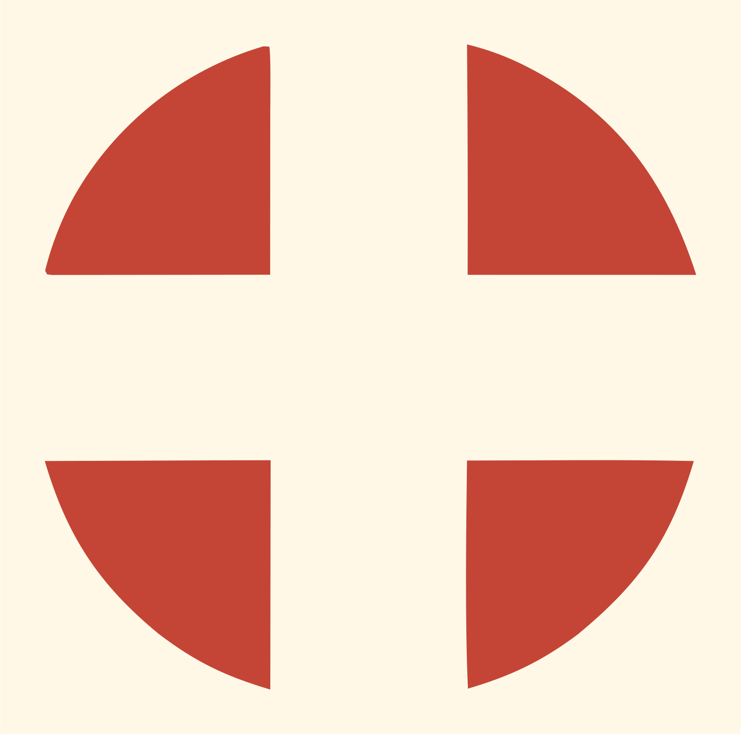 Segmented Circle Plus Icon #fff8e7/#c44536