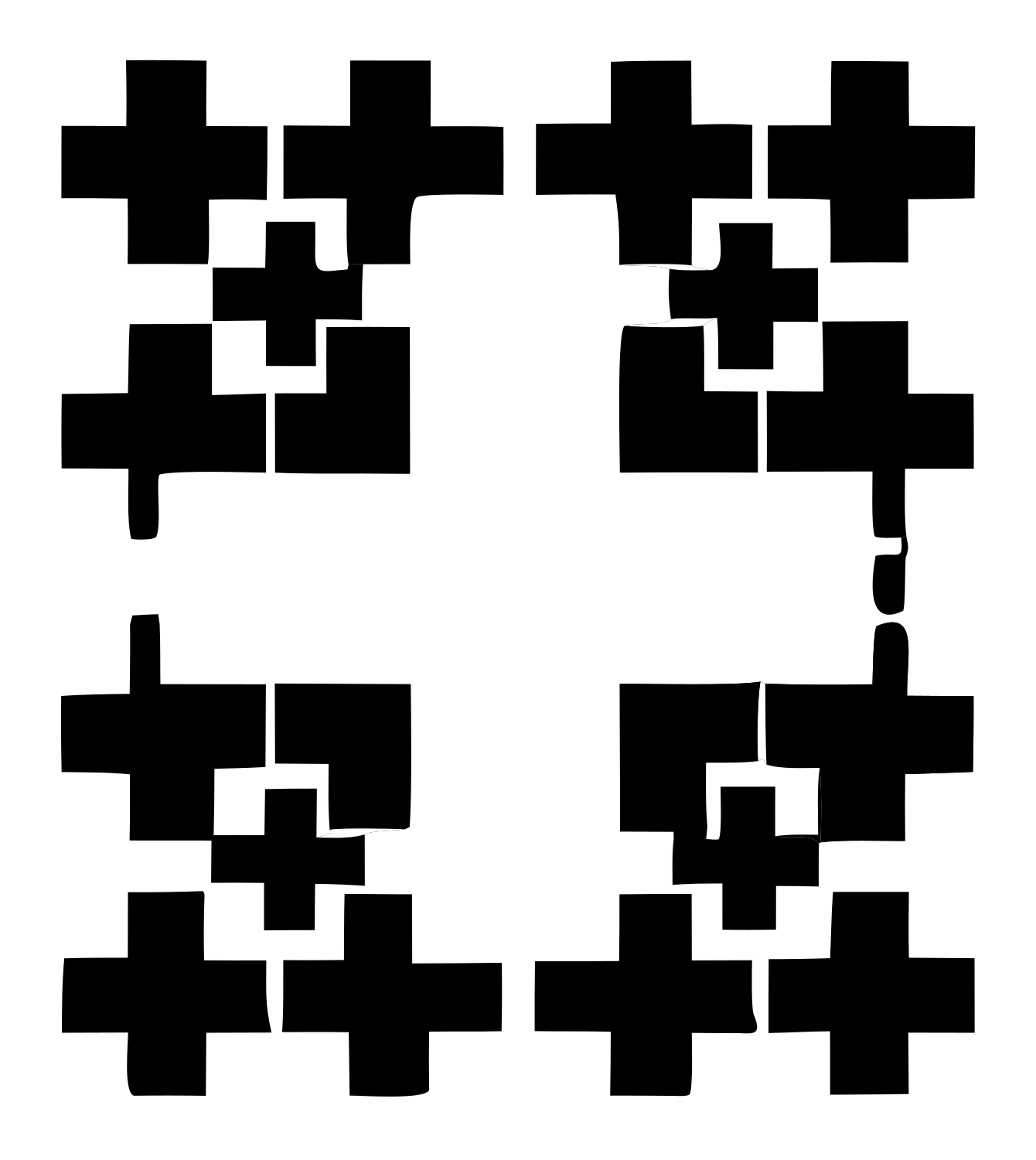 Pixel Grid Plus Crest #ffffff/#000000