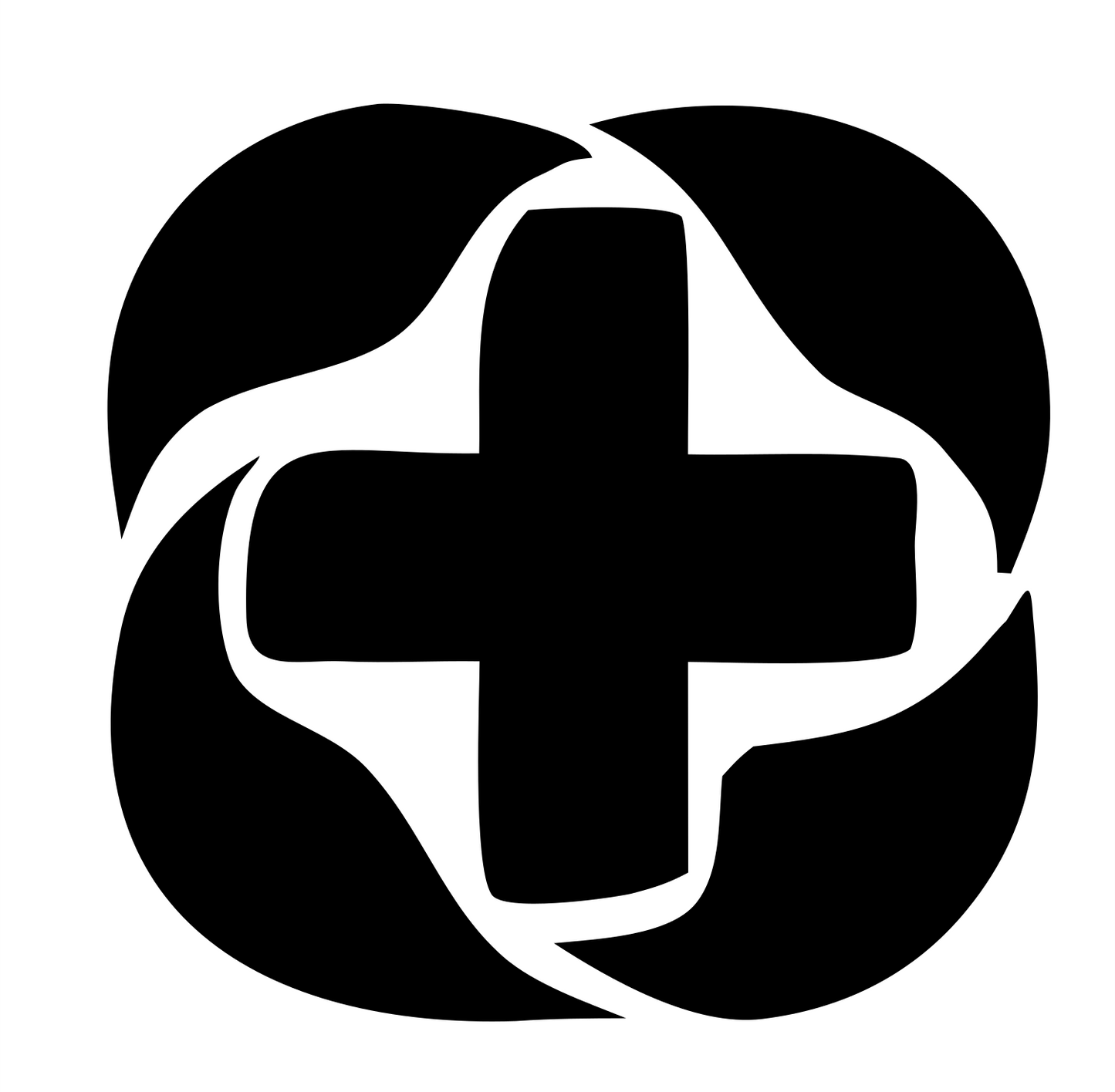 Swirl Cross Negative Space Mark #ffffff/#000000