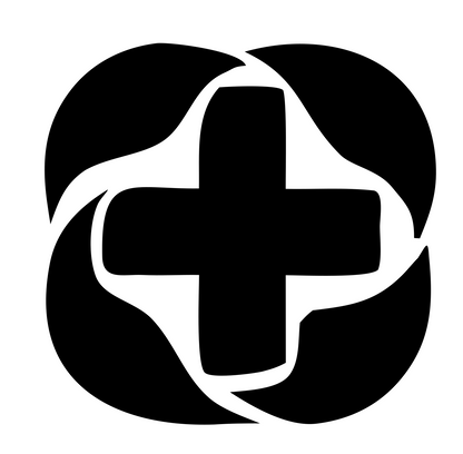 Swirl Cross Negative Space Mark #ffffff/#000000