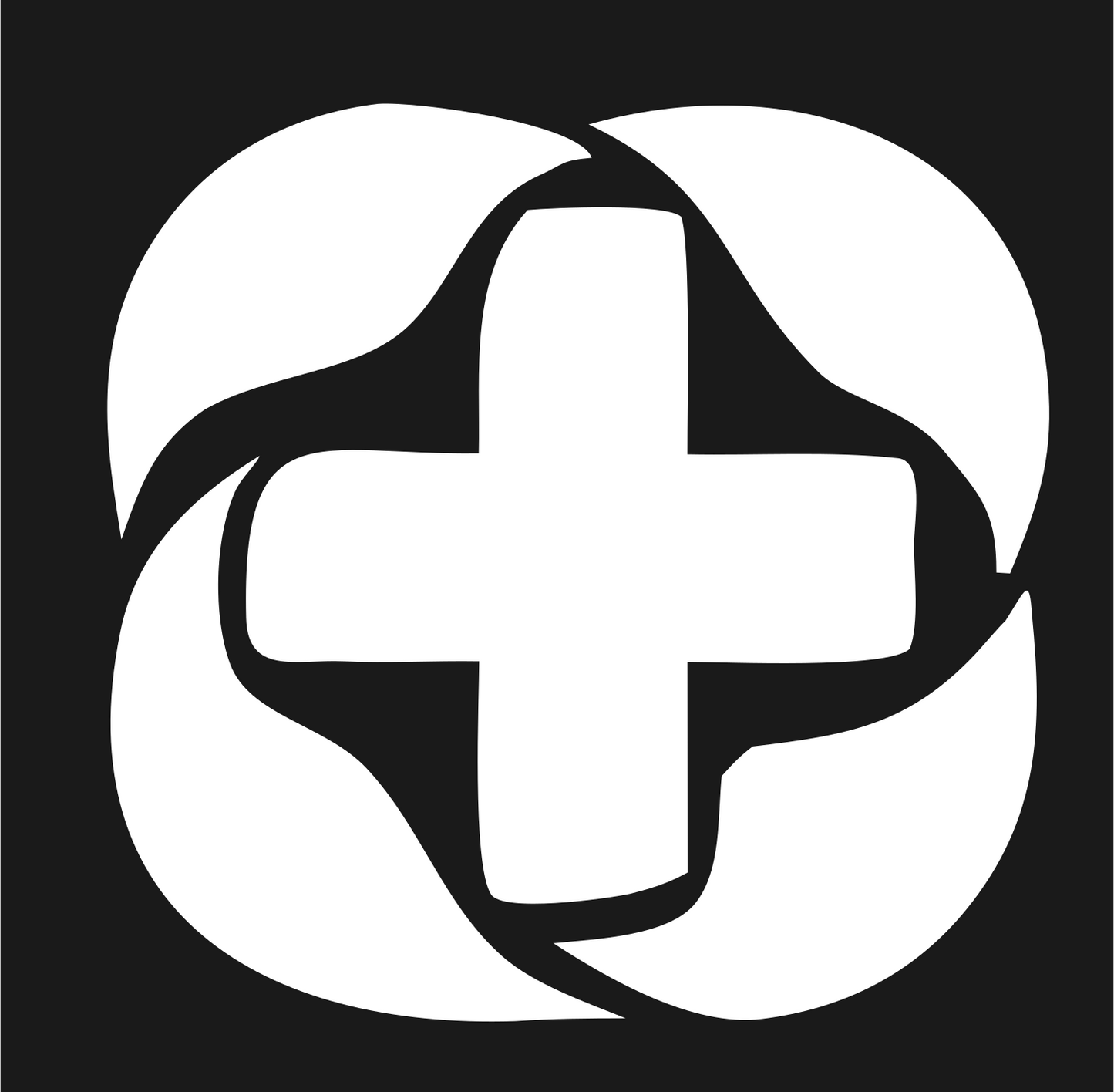 Swirl Cross Negative Space Mark #1a1a1a/#ffffff