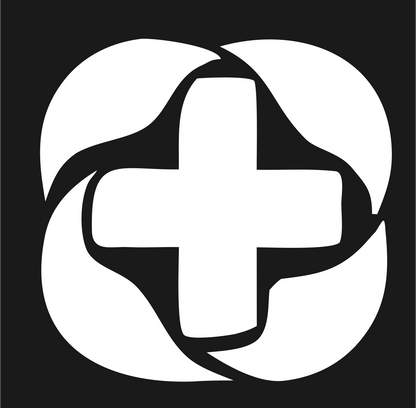 Swirl Cross Negative Space Mark #1a1a1a/#ffffff