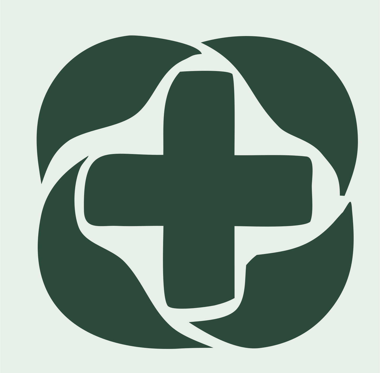Swirl Cross Negative Space Mark #e8efe9/#2d4a3e