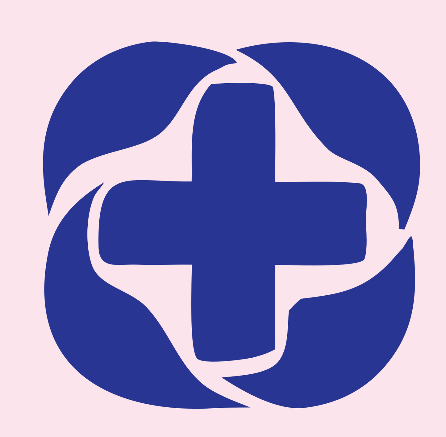 Swirl Cross Negative Space Mark #fce4ec/#283593