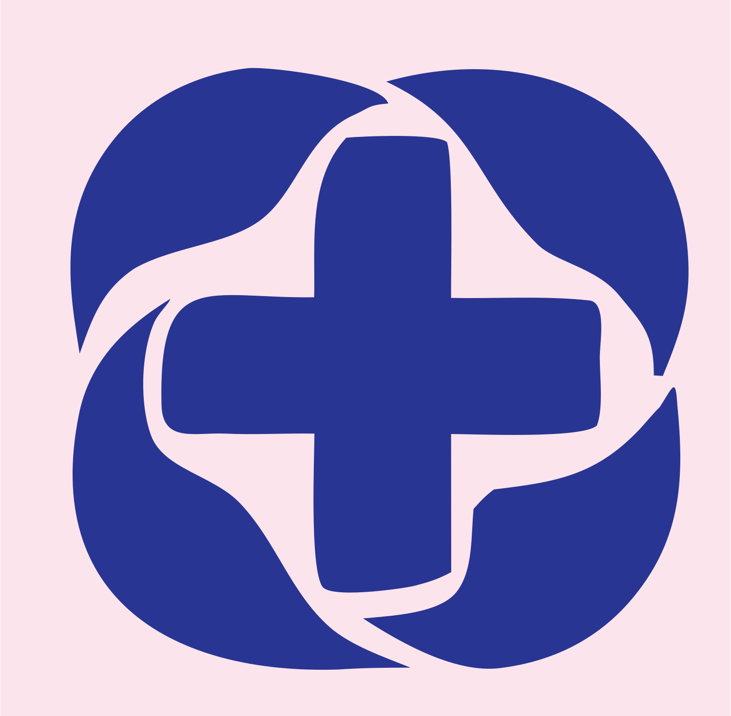 Swirl Cross Negative Space Mark #fce4ec/#283593