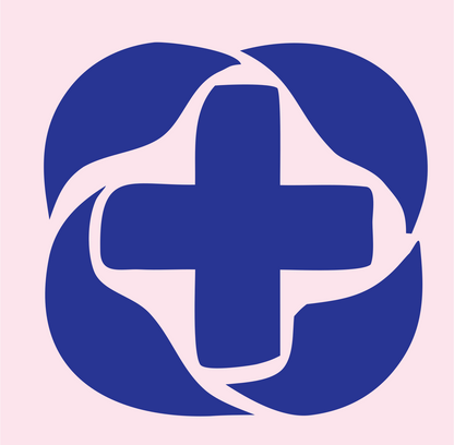 Swirl Cross Negative Space Mark #fce4ec/#283593