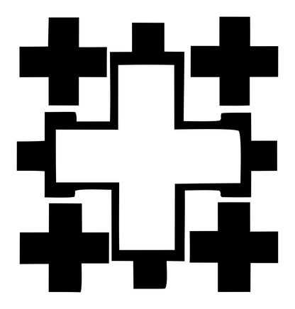 Negative Space Cross Mosaic Mark #ffffff/#000000