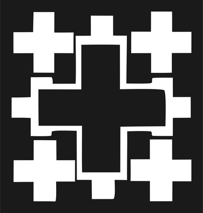 Negative Space Cross Mosaic Mark #1a1a1a/#ffffff