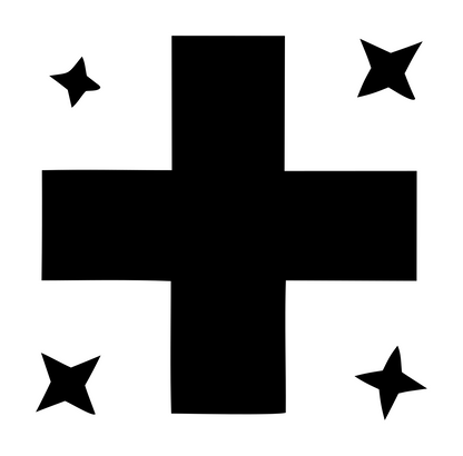 Bold Plus Star Cluster Mark #ffffff/#000000