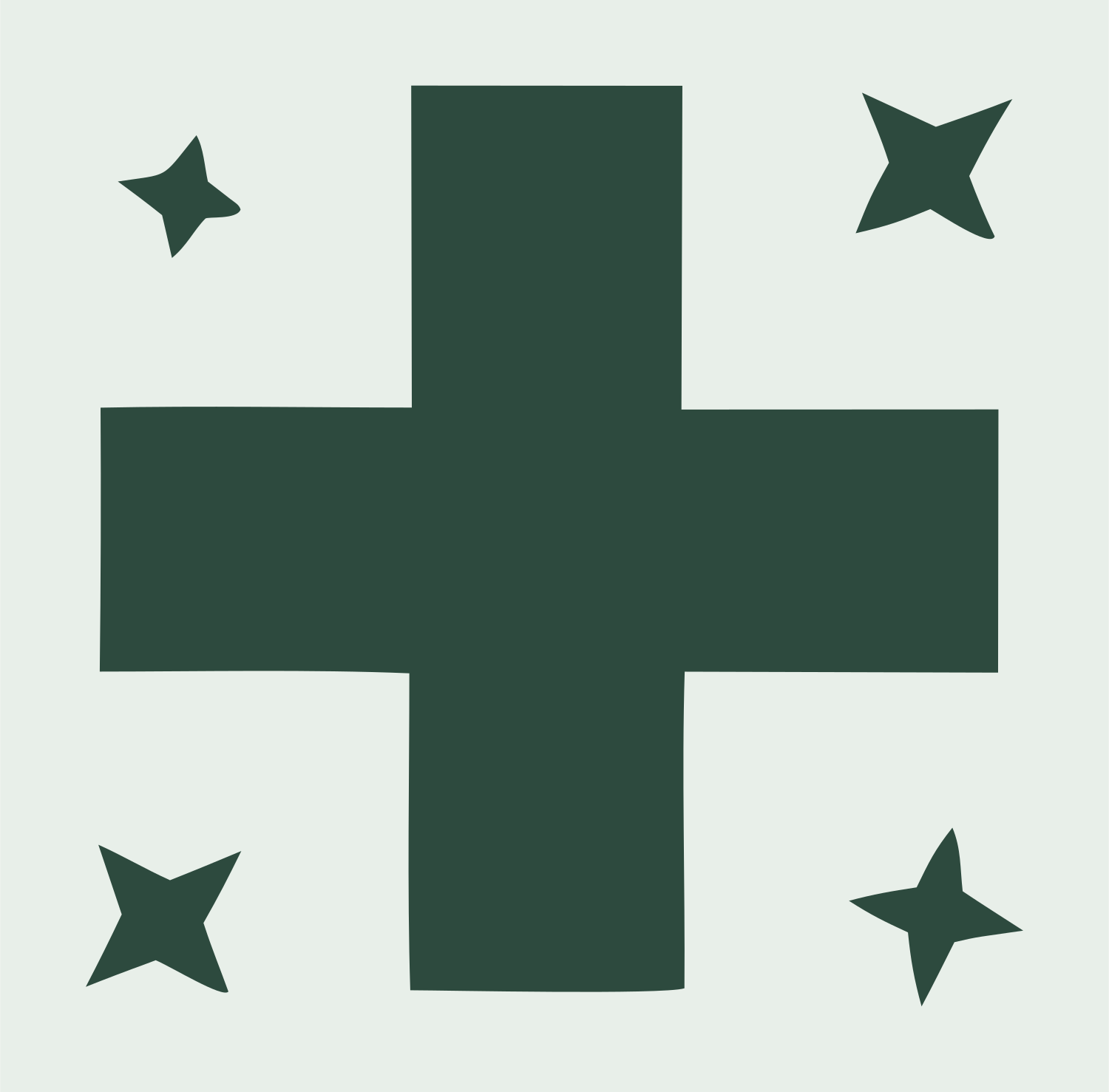 Bold Plus Star Cluster Mark #e8efe9/#2d4a3e