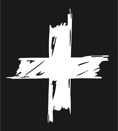 Brush Stroke Cross Mark #1a1a1a/#ffffff