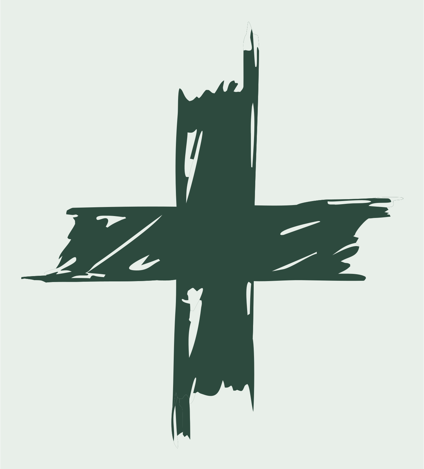 Brush Stroke Cross Mark #e8efe9/#2d4a3e