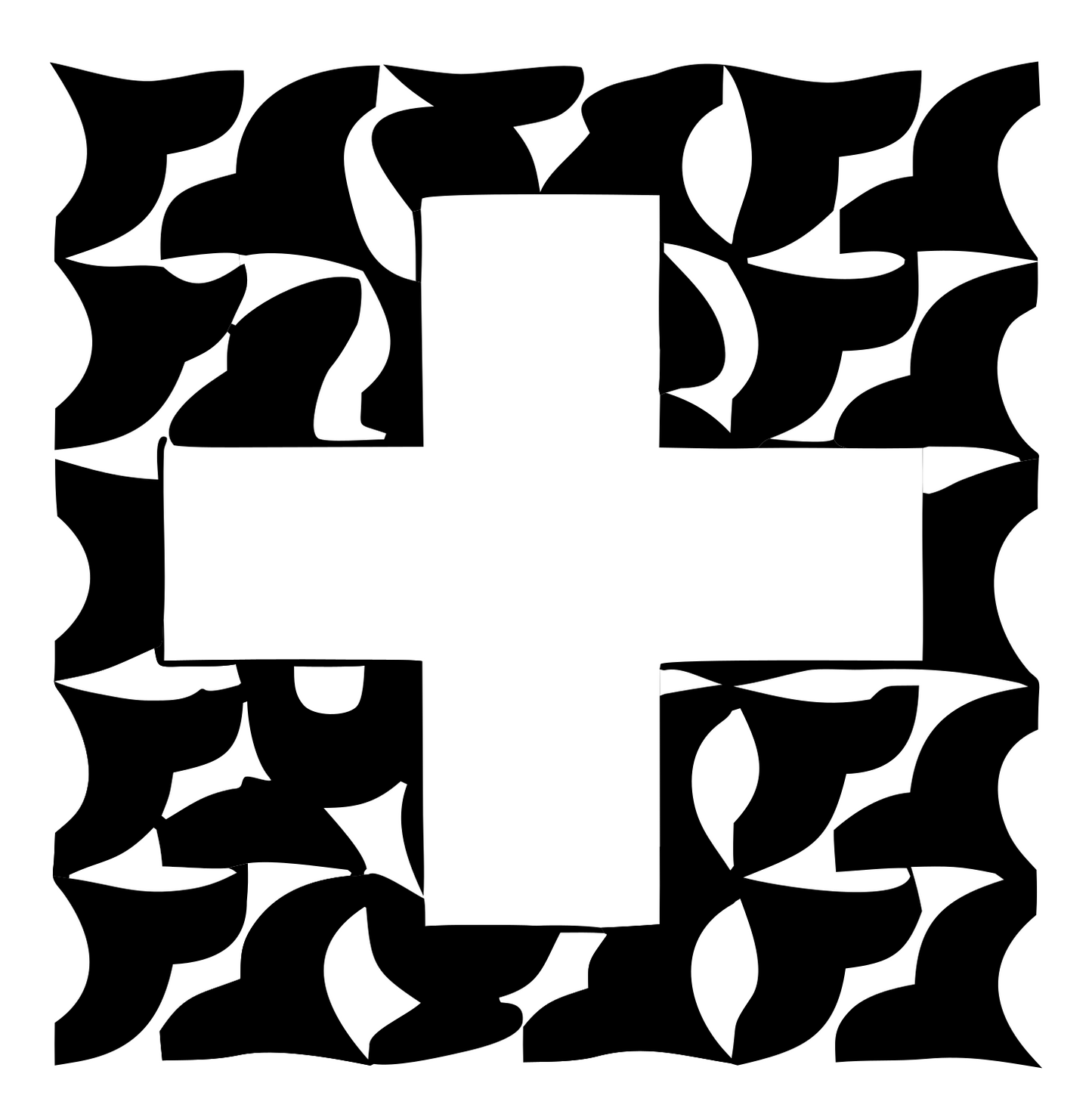 Bold Plus Patchwork Badge #ffffff/#000000