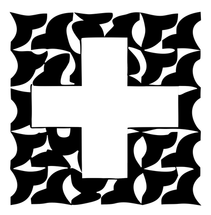 Bold Plus Patchwork Badge #ffffff/#000000