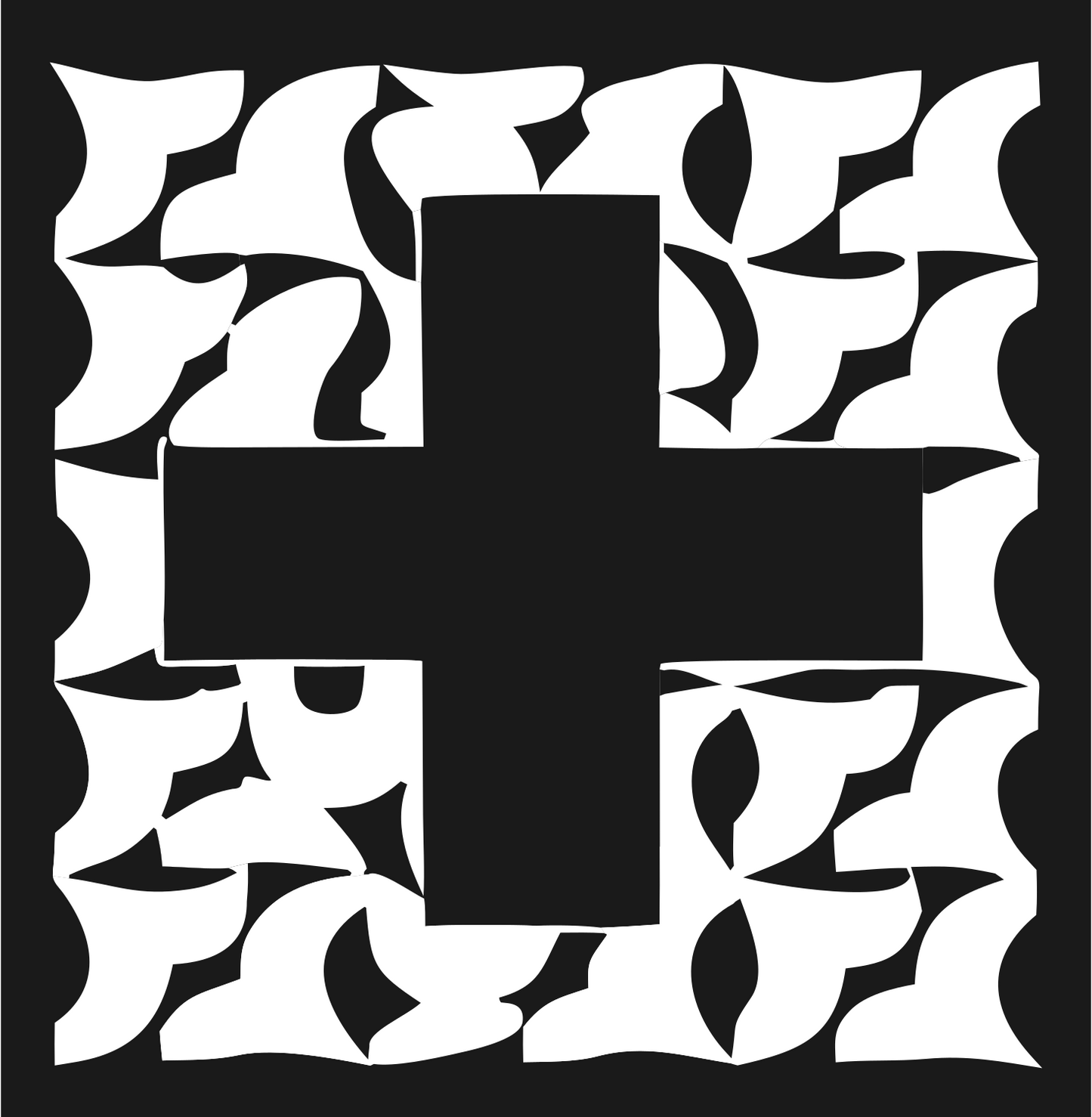 Bold Plus Patchwork Badge #1a1a1a/#ffffff