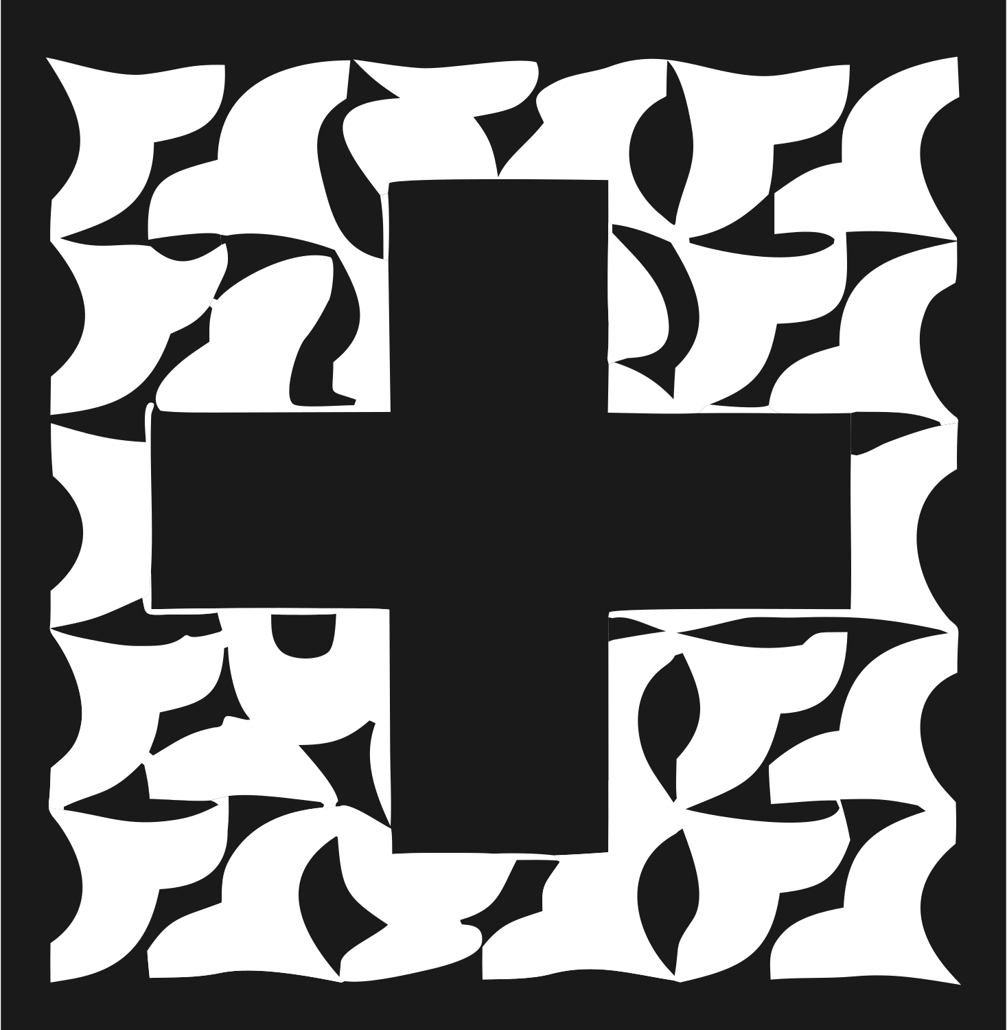 Bold Plus Patchwork Badge #1a1a1a/#ffffff