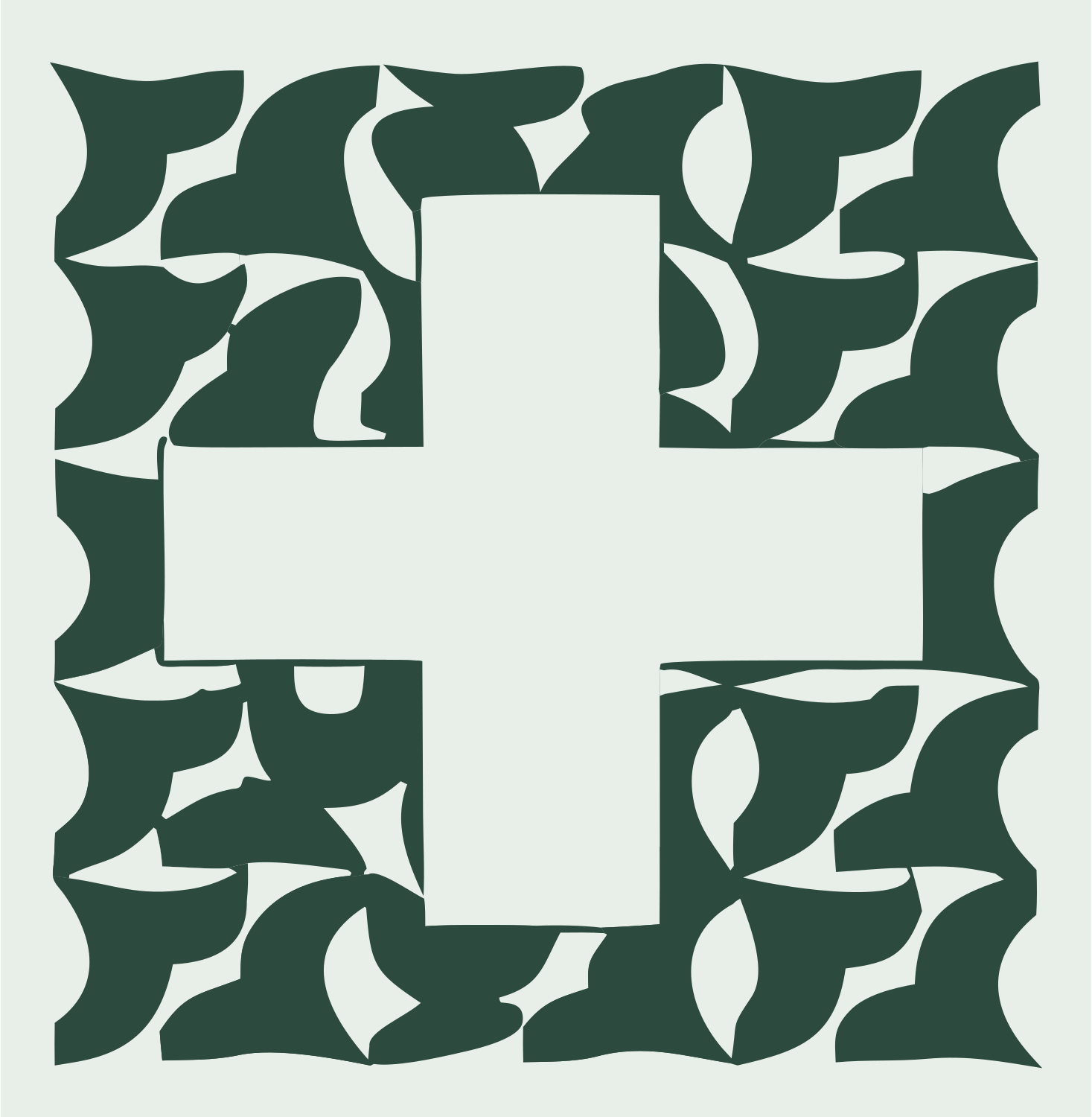 Bold Plus Patchwork Badge #e8efe9/#2d4a3e