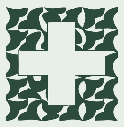 Bold Plus Patchwork Badge #e8efe9/#2d4a3e